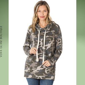 Camouflage Hoodie with Kangaroo Pockets